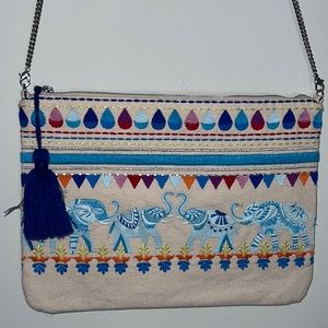 elephant embroidered crossbody bag